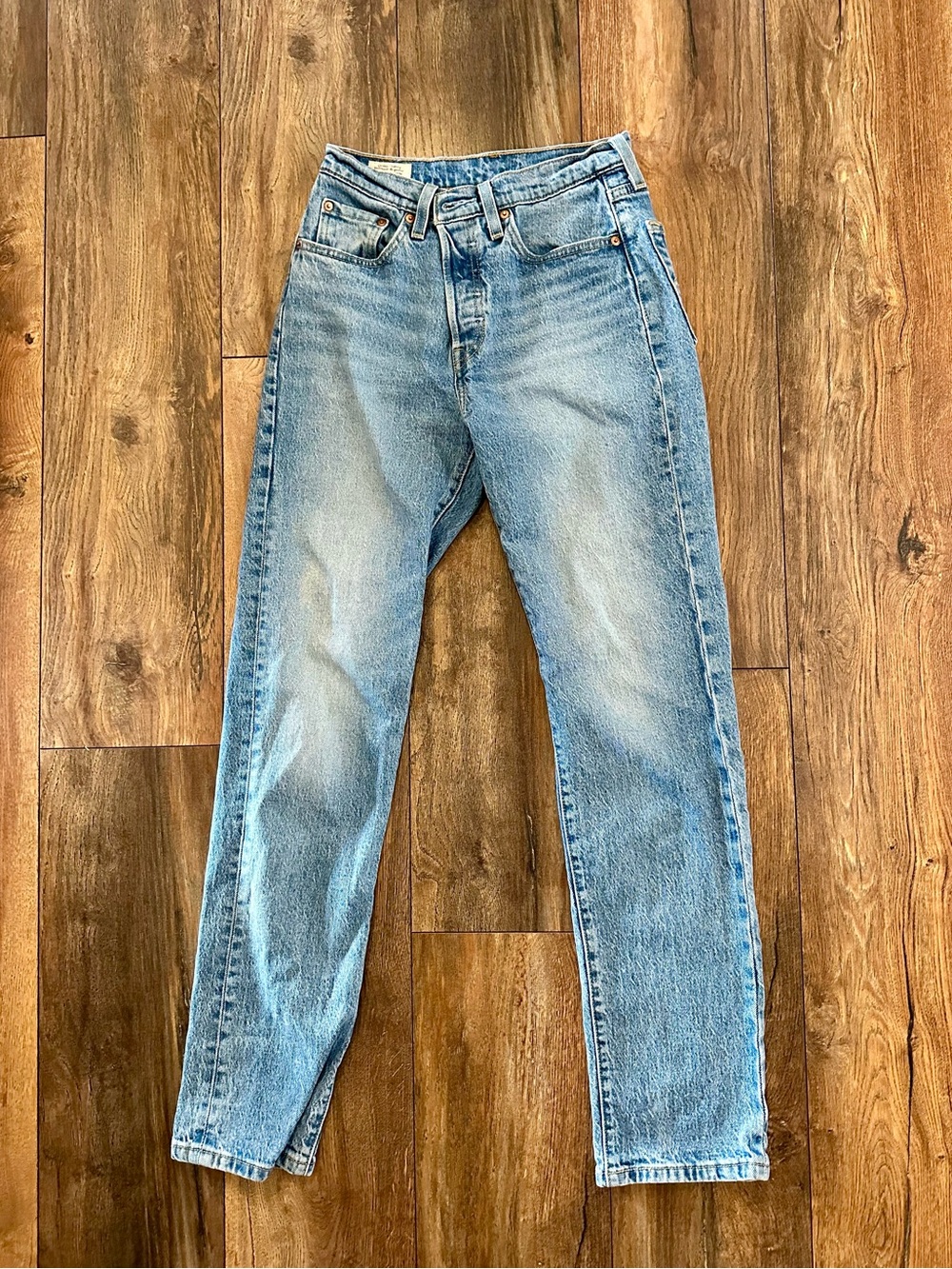 Levi's Medium Wash High-Rise Straight Jeans